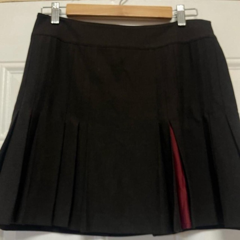 Dkny Black Skater Skirt with Red Inset